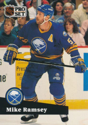 1991-92 Pro Set French #25 MIKE RAMSEY - Buffalo Sabres