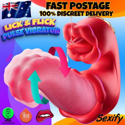 Licking Rabbit Vibrator Rotating Clit Stimulator Dildo G-Spot Women Oral Sex Toy