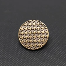 London Badge & Button Co Blazer Button Houndstooth Antique Gold Large 21mm