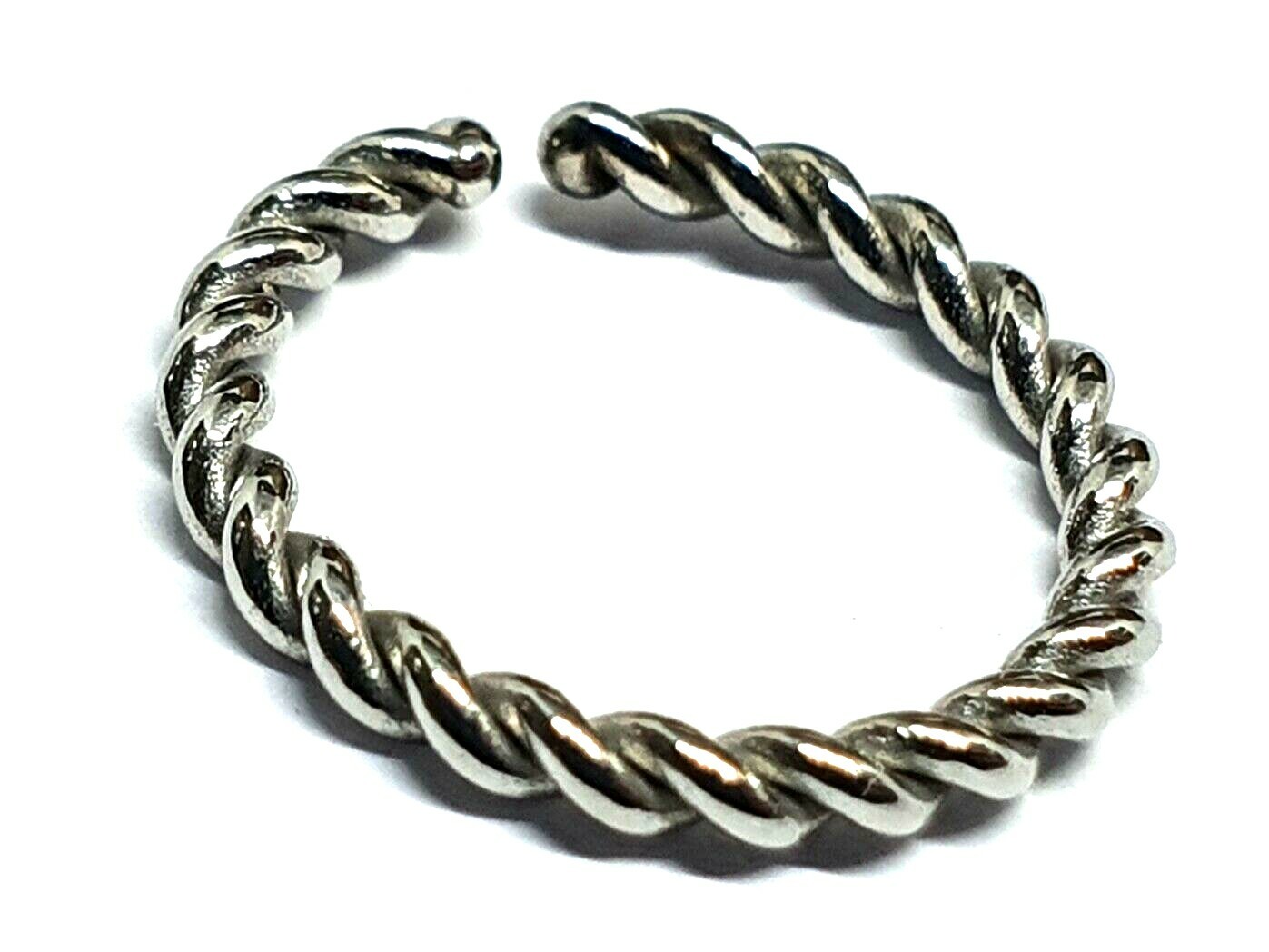 Twisted Nose Ring 10mm 316L Steel Braided Bendable 1.6mm Body Ring Piercing Ring