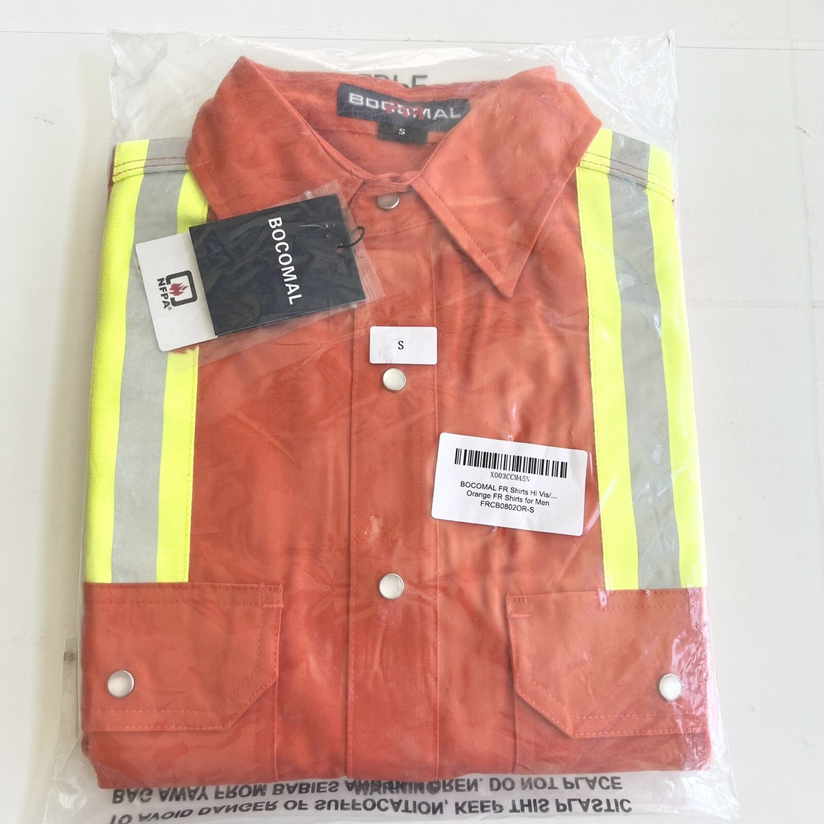 Orange Fr Apparel New BOCOMAL FR Shirt Hi Vis Flame Resistant L/S
