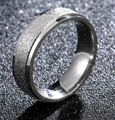 Ring Unisex Edelstahl 316L Titanium Silberfarbe 6 mm Breit (23)