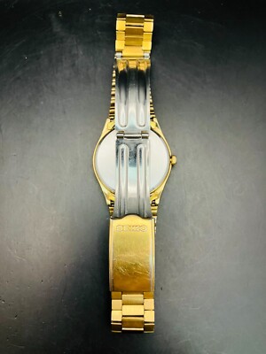 SEIKO WATCH CHRONOS QUARTZ 5H23-7D40 GOLD DAY DATE KANJI | eBay