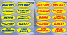 Versa Tag HIGHLIGHT SLOGANS OVALS YELLOW BLUE...