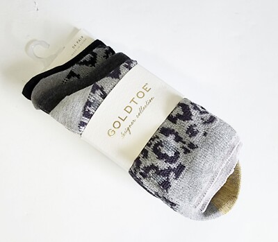 Gold Toe Womens Leopard Jacquard Midi 4 Pk Crew Socks Sz 9-11 - New | eBay