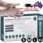 100 Pcs Handicare Disposable Vinyl Gloves Examination Powder Latex Free Gloves