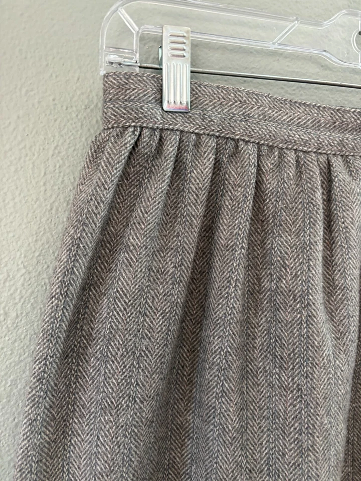 ¡VINTAGE! Falda recta Oscar de la Renta gris mezcla de lana espiga 9/10 Foto 4 de 4