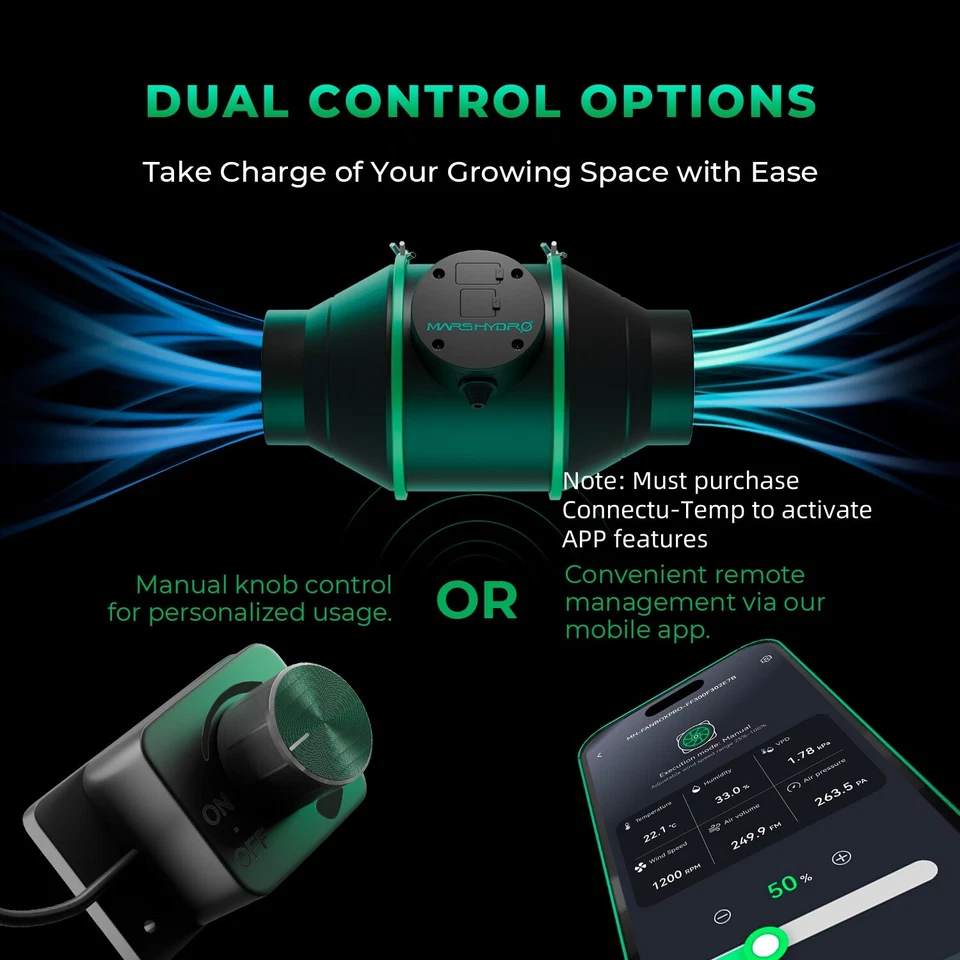 Kit de conducto de ventilación de ventilador en línea Mars Hydro 4" 6"/filtro de carbono para kit de tienda de cultivo Foto 2 de 4