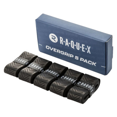 Schläger Overgrips (5er Pack) für Badminton/Tennis/Grips, Raquex Evolve SCHWARZ
