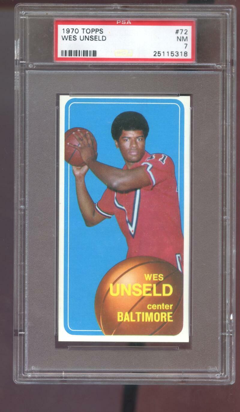 1970-71 Topps #72 Wes Unseld PSA 7 Graded Basketball Card 1970 NM Baltimore