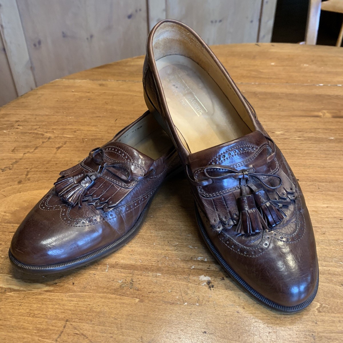 Johnston & Murphy Kiltie Tassel Loafers Men\'s 9 Brown Black Cellini Dress Shoes Johnston & Murphy Cellini Tassel Loafers | Mercari main image 3
