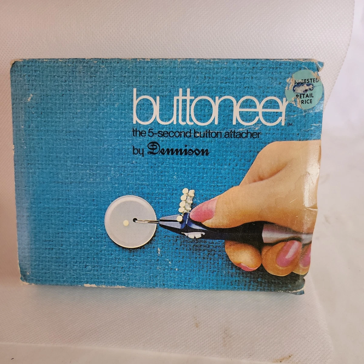 Vintage Dennison Buttoneer 5 Second Button Attacher Kit Stock No, Buttoneer