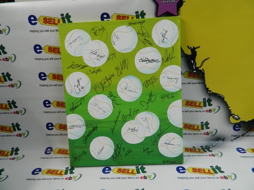2012 TAMPA RAYS TEAM AUTOGRAPHED PRINT ON CANVAS 20"x16"