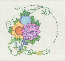 BH Designs Needlepoint Victorian Floral HP 24ct Canvas
