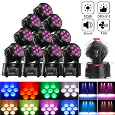 10X 105W 7 LED RGBW Beam DJ DMX512 Disco Party Moving Head Light Stage Lighting