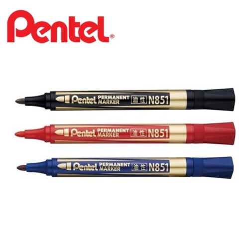 Pentel Permanent Marker Pen N851 Bullet Low Odour METAL GLASS PLASTIC (Select)