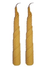 2 x 20cm (8 inch) DOUBLE SPIRAL BEESWAX CANDLES - CHOOSE FROM 11 COLOURS (ds)