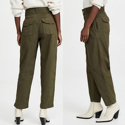 Edwin Pleated High Waist Trousers Pants in Huniper Green Size 28 New