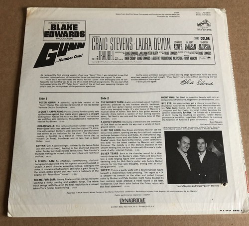 Gunn Number One. Soundtrack. Henry Mancini. Sealed. Vinyl. 1967. - Picture 6 of 10