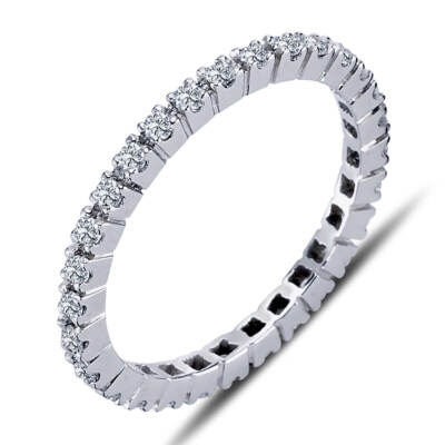 0,58 Carat Diamant rundum Eternity Memoire Ring 14 Karat Weißgold R40085