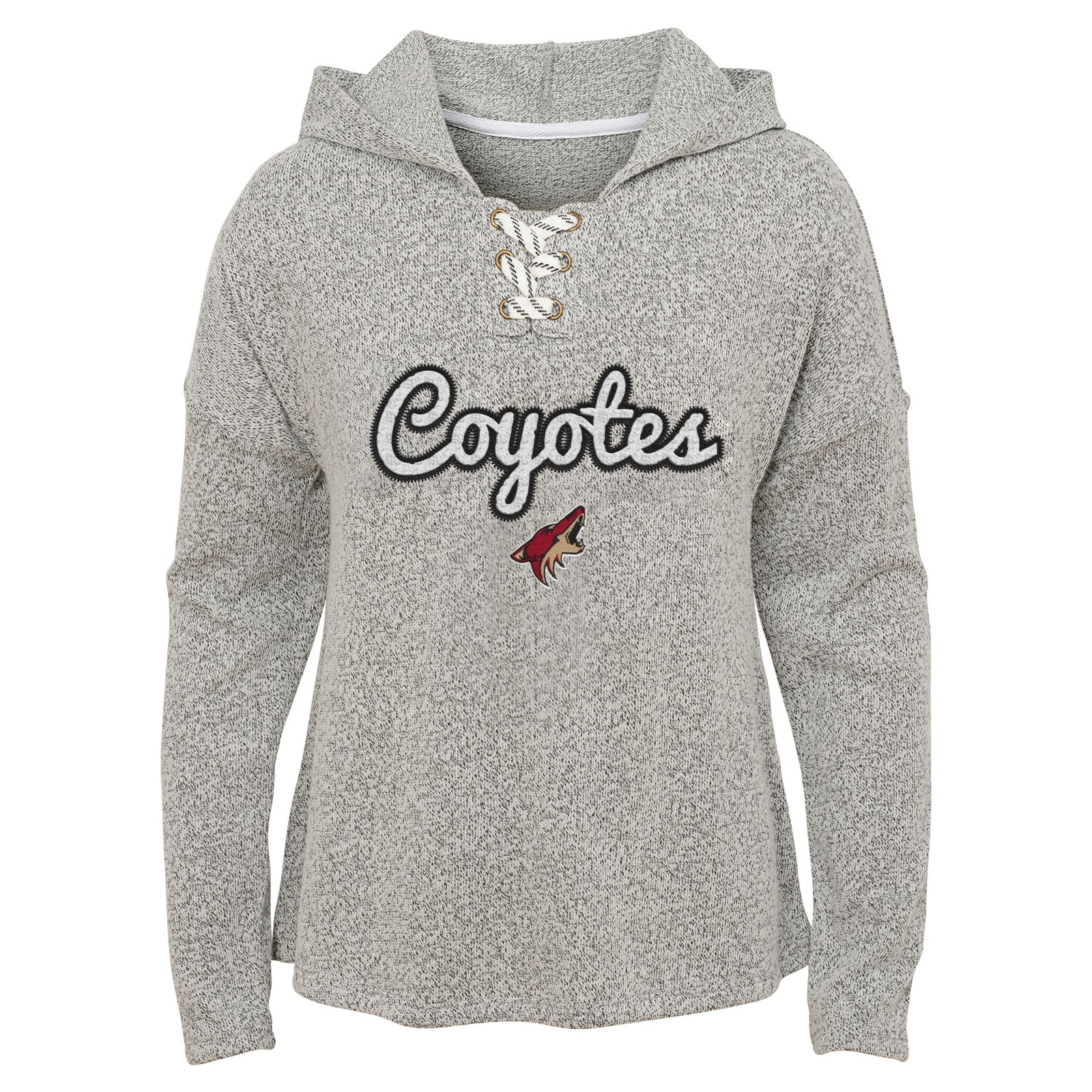 Молодежный пуловер Arizona Coyotes NHL для девочек (7-16 лет) с капюшоном и длинными рукавами, серый