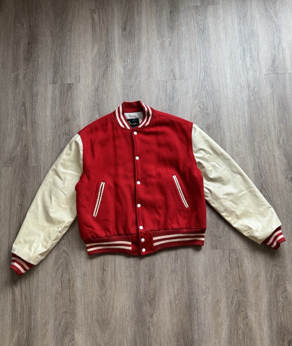 Vintage 60s 70s Champion Running Man Varsity Jacket Red Milne