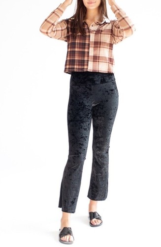 Almost Famous Damen Cropped Karo Flanell Hemd - Gr. M - Braun Western Style - Bild 4 von 20