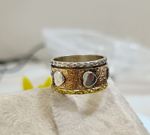 Copper Spinner band ring heart Designer band Ring Thumb Ring Size 8.5 A120 - Picture 3 of 6
