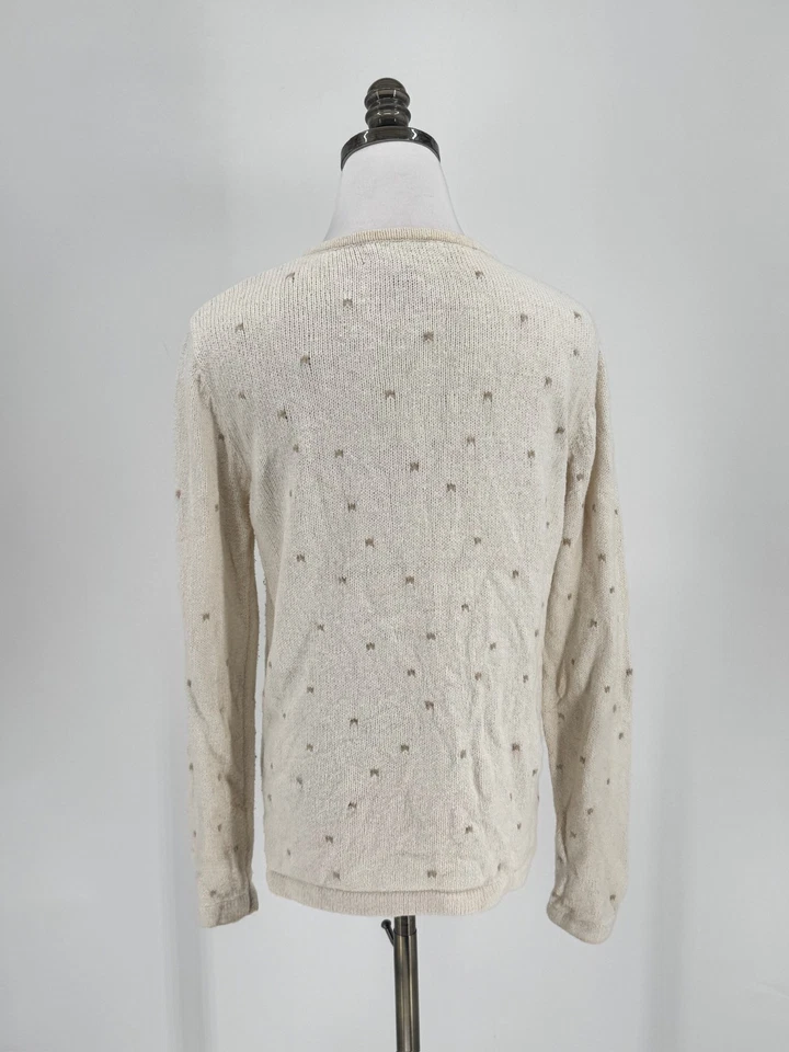 Northern Isles Vtg Holiday 2004 White Embroidered Birds Cardigan Sweater Sz M - Image 3 of 4