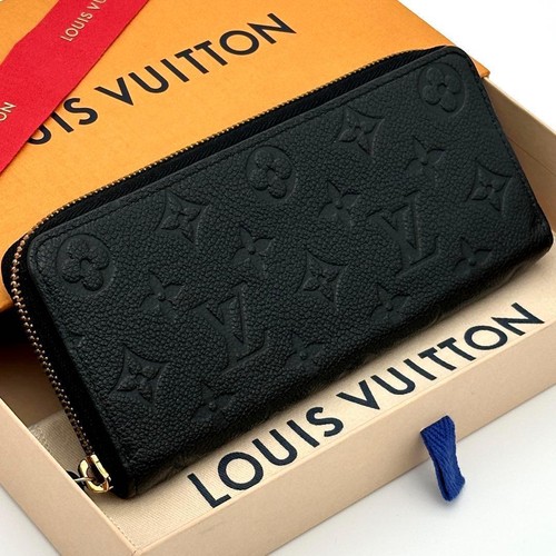 Louis Vuitton Monogram Empreinte Portefeuille Clemence Black Long Wallet
