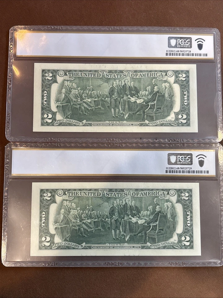 2013- $2.00- FRN- St Louis- 1940H- PCGS-68PPQ- F/W H-A Block- Consecutive Notes - Image 2 of 2