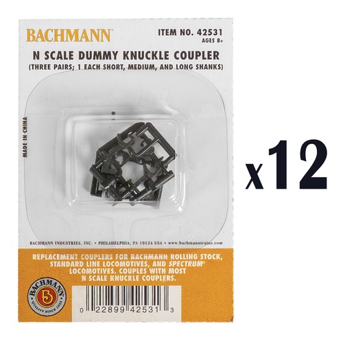Acopladores de nudillos ficticios Bachmann 42531 (paquete de 3 pares x 12) - escala N | Condition: New