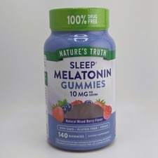 Nature's Truth Sleep Melatonin Gummies 10mg Mixed Berry 140 CT EXP 5/26