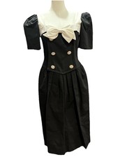 Vintage 1980s Miss O by Oscar de La Renta Evening Dress Bow Dinner Party Size 6
