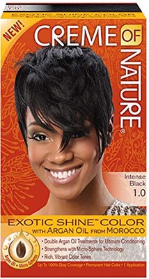 Creme Of Nature Intense Black Hair Coloring Agent with Argan Oil 100 Gray Cov...
