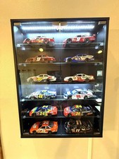 Car Display Case 1/24 Diecast Model LED Light Minifigures NASCAR Wall Cabinet