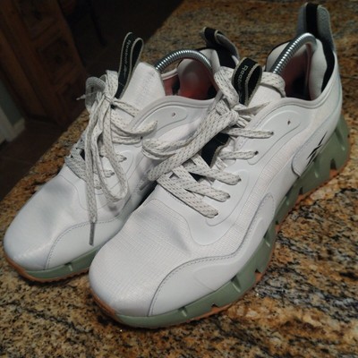 Reebok Men's Zig Dynamica Running Shoes White /LT Green 30106MWKV Size 10.5