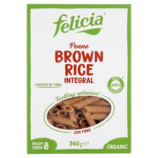 PASTA SENZA GLUTINE PENNE RIGATE DI RISO INTEGRALE FELICIA 340 GR.