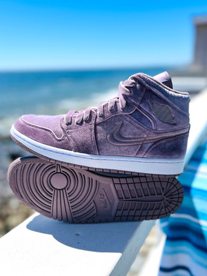 Size 11W- SUPER COMFY VELVET Jordan 1 Mid Purple Velvet (DQ8397-500)