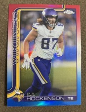 2025 Topps Chrome  T.J. Hockenson #200 Red White Blue Refractor Vikings NFL