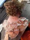 Curly Brown Hair Baby Doll Girl Pink Plaid Outfit Removable Clothes Soft Body — photo 9