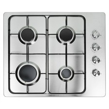 electriQ 60cm 4 Burner Gas Hob - Stainless Steel EQGH604SS