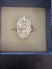 Sterling Silver925 Poison Picture Locket Ring Vintage Size N Retro 5.35g