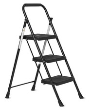 Amazon Basics 3-Step Folding Ladder, Steel Structure with Anti-Slip Feet