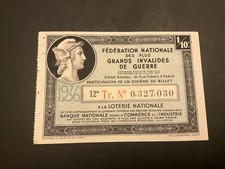 France National Lottery Ticket dated 1936 No 0,327,030