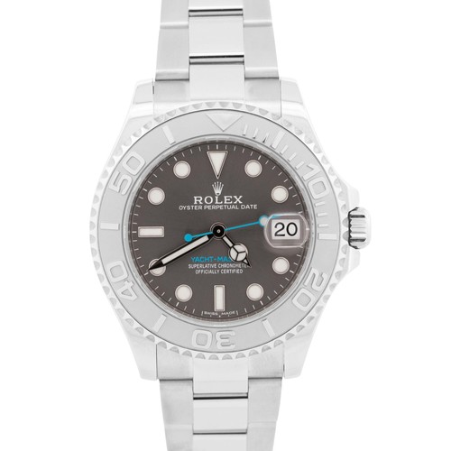 2017 PAPERS Rolex Yacht-Master RHODIUM Blue 37mm 950 Platinum ...