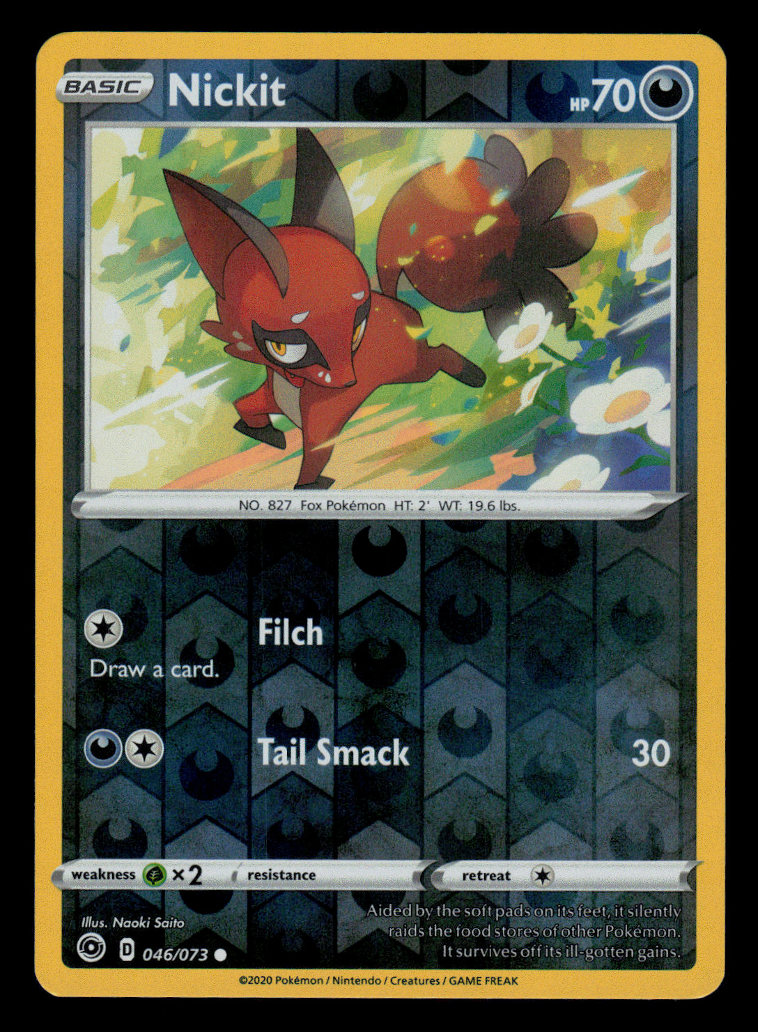 NM/EXC - Pokemon Nickit 046/073 Champion's Path Reverse Holo
