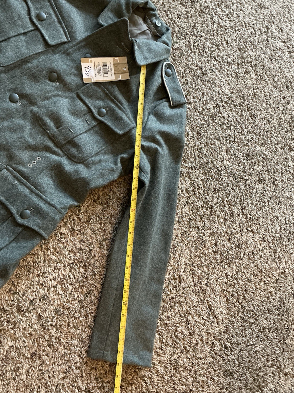 Mil-Tec Jacket Reproduction German Army Wool Size 50 (US Large) New With Tags