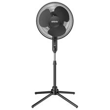 16" 3-Speed Oscillating Pedestal Fan with Folding Base, Adjustable Height and Ti
