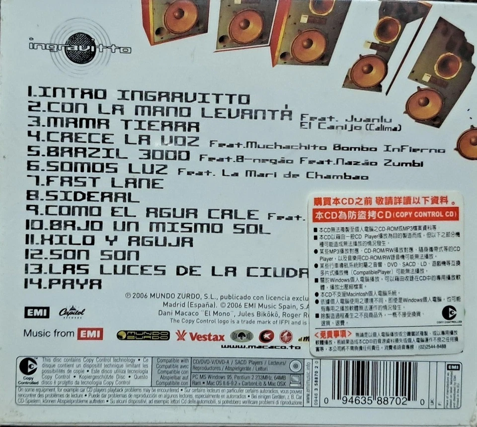 Macaco Ingravitto 2006 CD SEALED - Image 2 of 2
